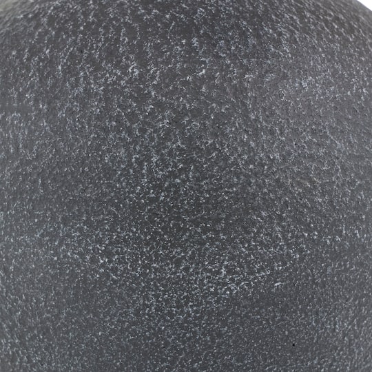 16" Black Ceramic Whitewashed Textured Amphora Vase